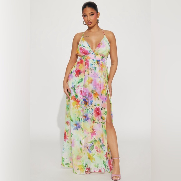 Fashion Nova Chiffon Dress - Picture 1 of 7